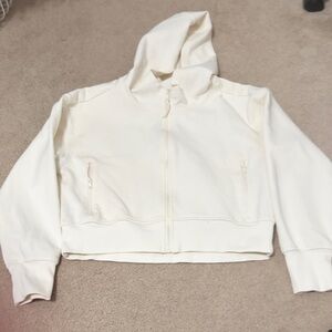 Girls Old Navy Cream Active Fleece Jacket size 10/12